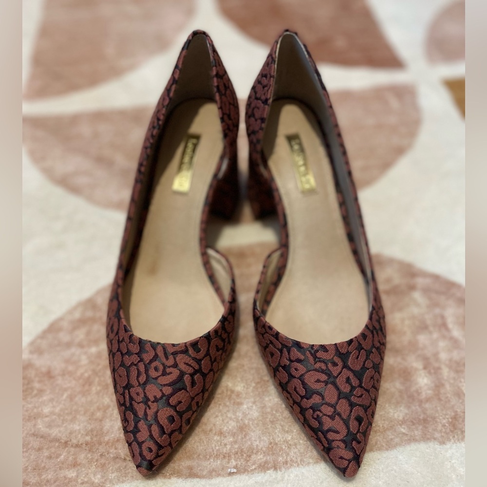 louise et cie Pink Leopard Pumps Block Hill  Sz 6.5